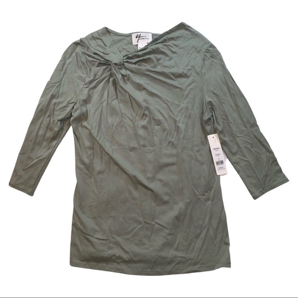 NWT Andrea Jovine knot front long sleeve Athleisure Wear comfy Cozy